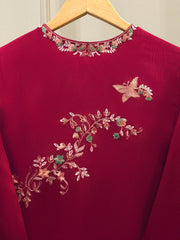 3 Piece - Pure Embroidered Cotton Net Suit S114603