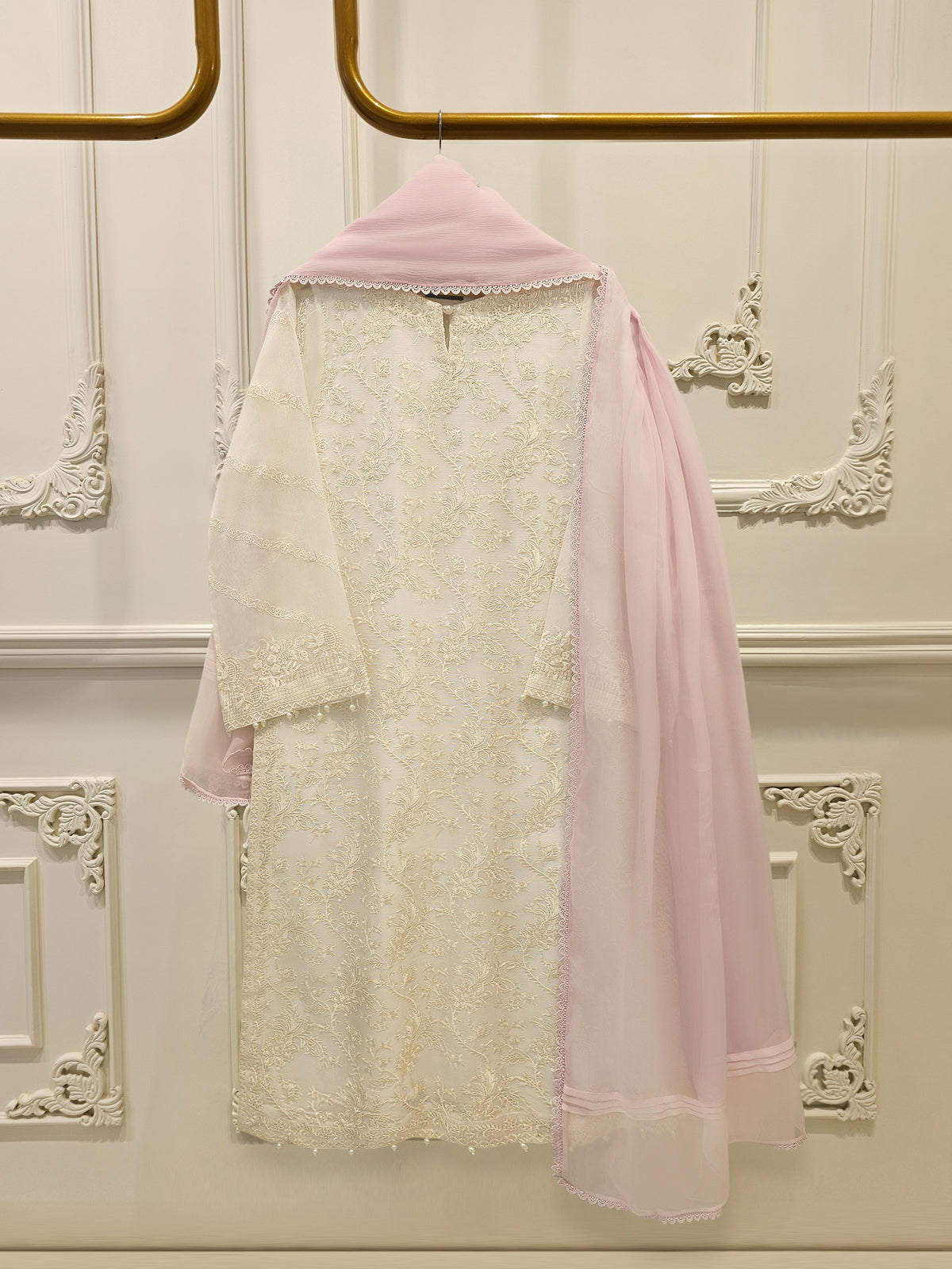 3 Piece - Pure Embroidered Cotton Net Suit S114627 Main image