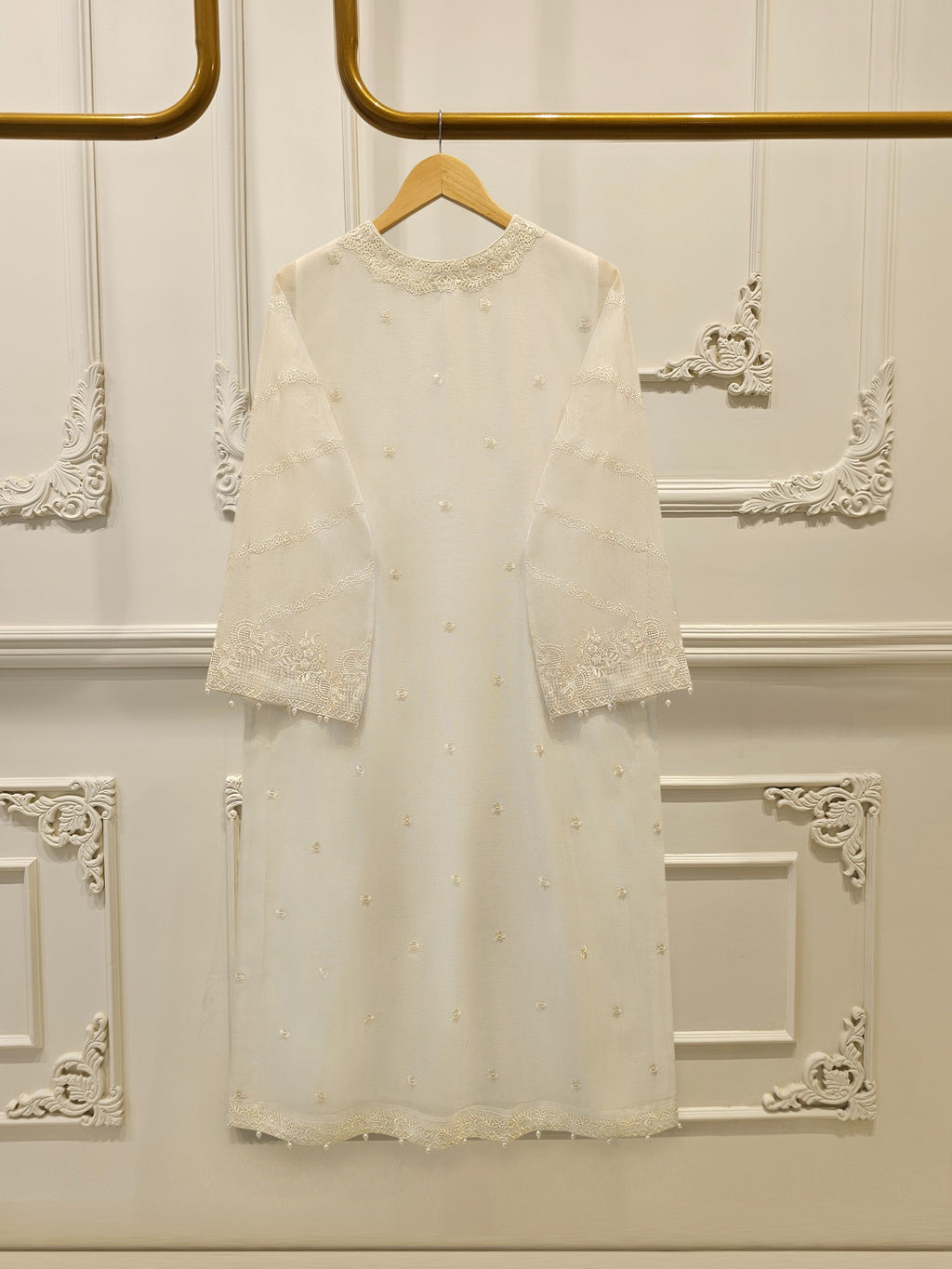 3 Piece - Pure Embroidered Cotton Net Suit S114627