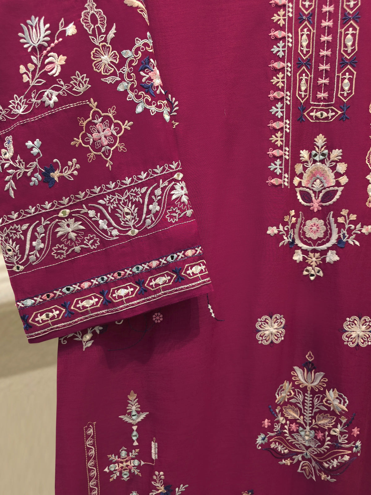 2 Piece - Embroidered Kora  Cotton Suit S114637