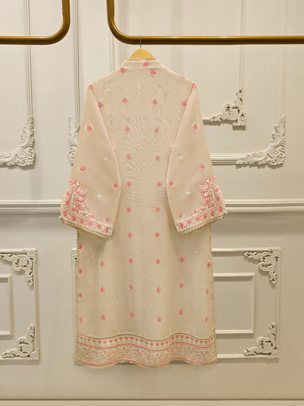 3 Piece - Pure Embroidered Cotton Net Suit S114653