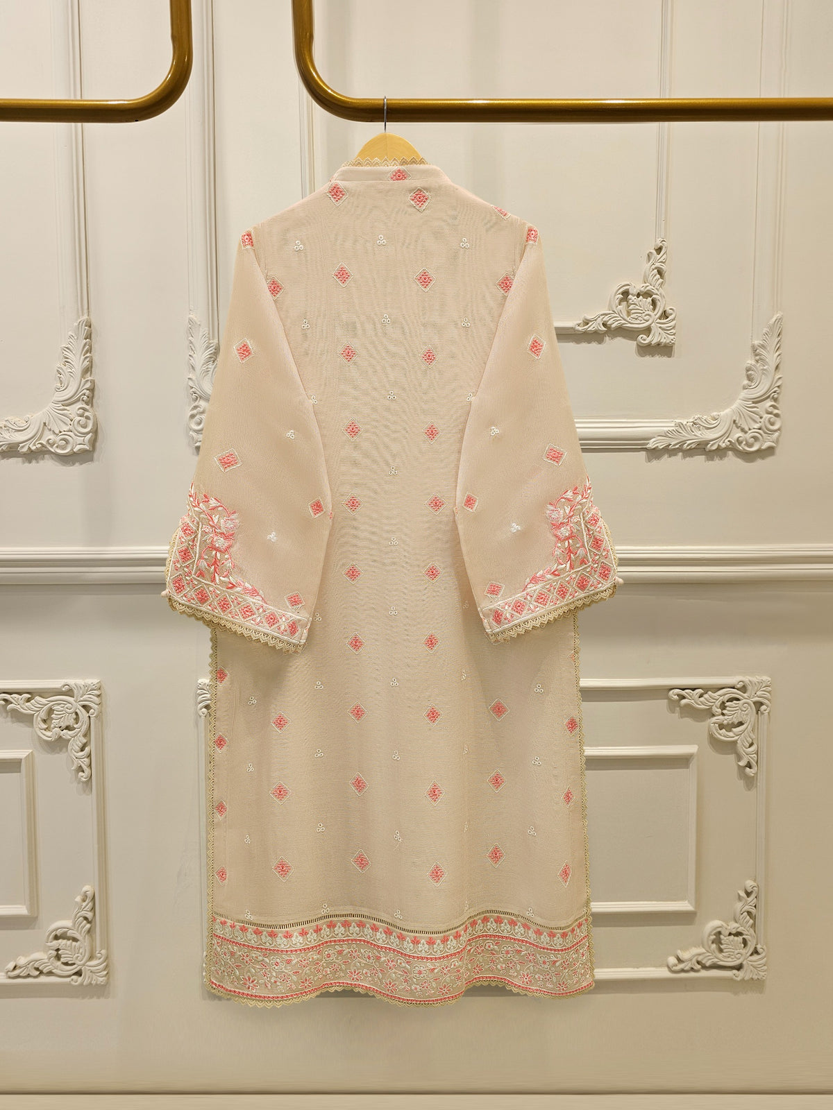 3 Piece - Pure Embroidered Cotton Net Suit S114653