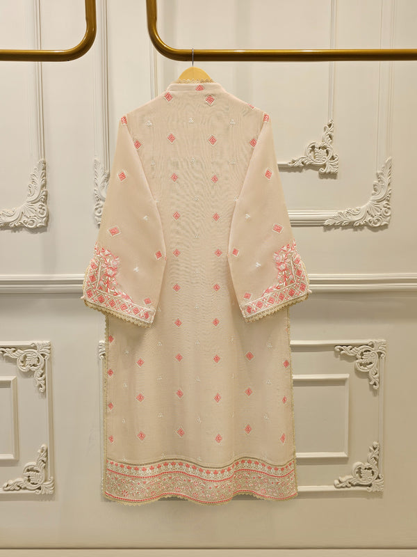 3 Piece - Pure Embroidered Cotton Net Suit S114653