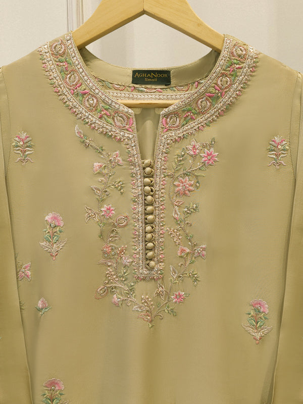 2 Piece- Pure Sheesha Silk Embroidered Suit S114667