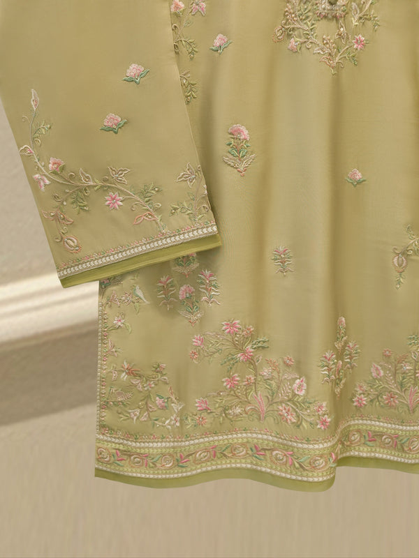 2 Piece- Pure Sheesha Silk Embroidered Suit S114667
