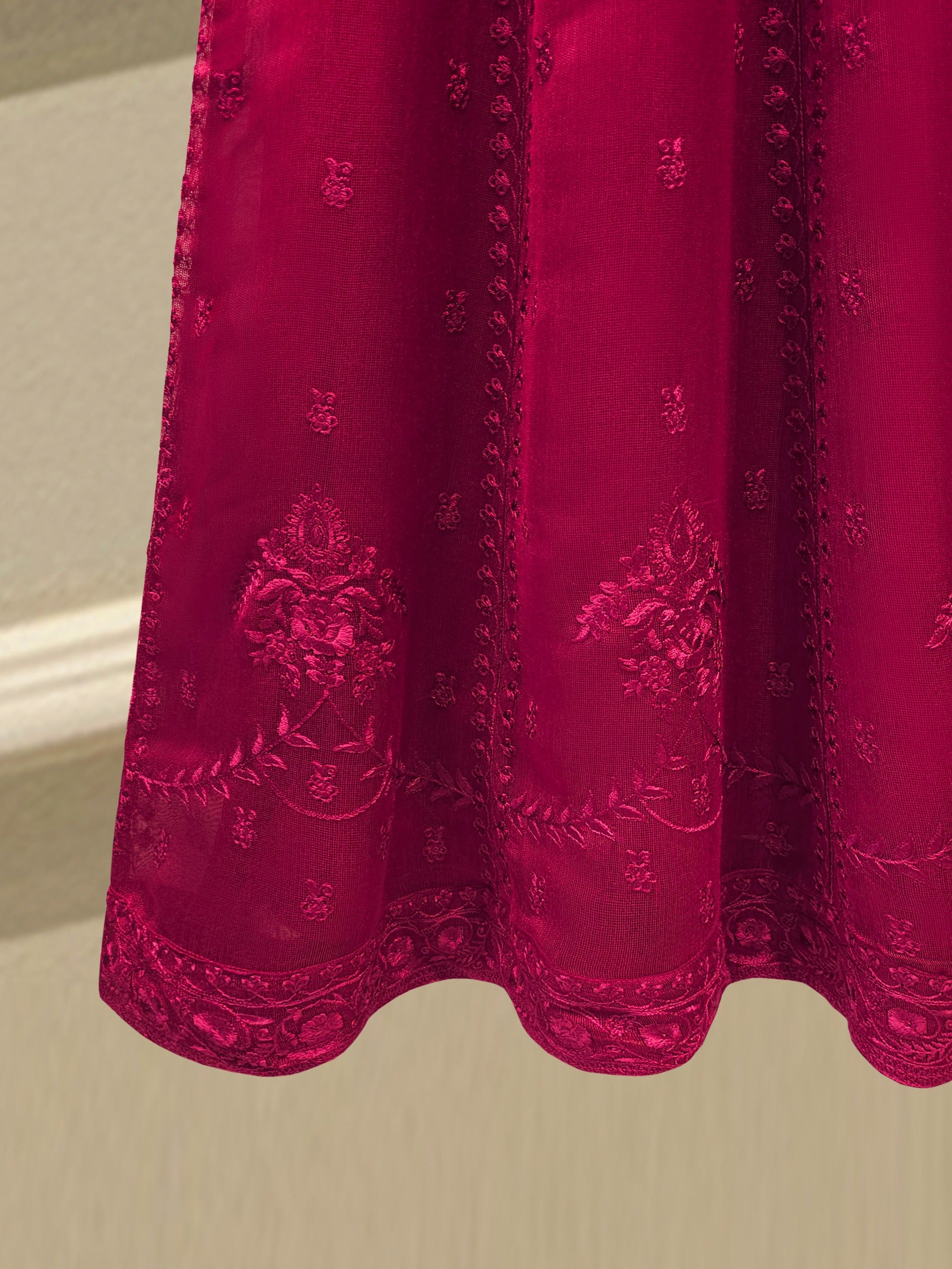 3 Piece - Pure Embroidered Cotton Net Suit S114668