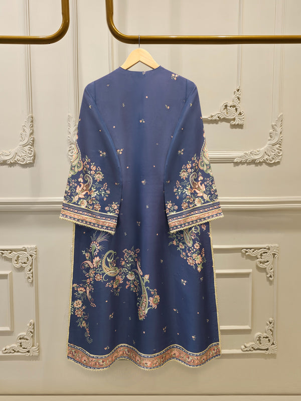 3 Piece- Pure Printed Raw Silk Embroidered Suit S114712