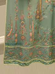 3 Piece- Pure Printed Raw Silk Embroidered Suit S114710