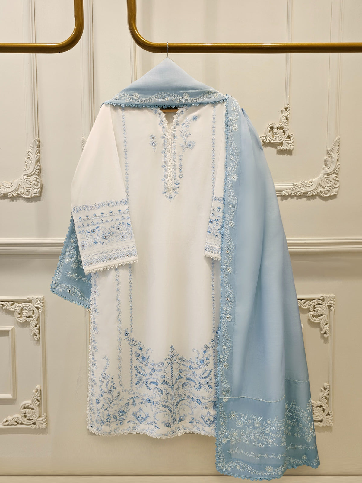 2 Piece - Embroidered Cambric  Suit S114673 Main image