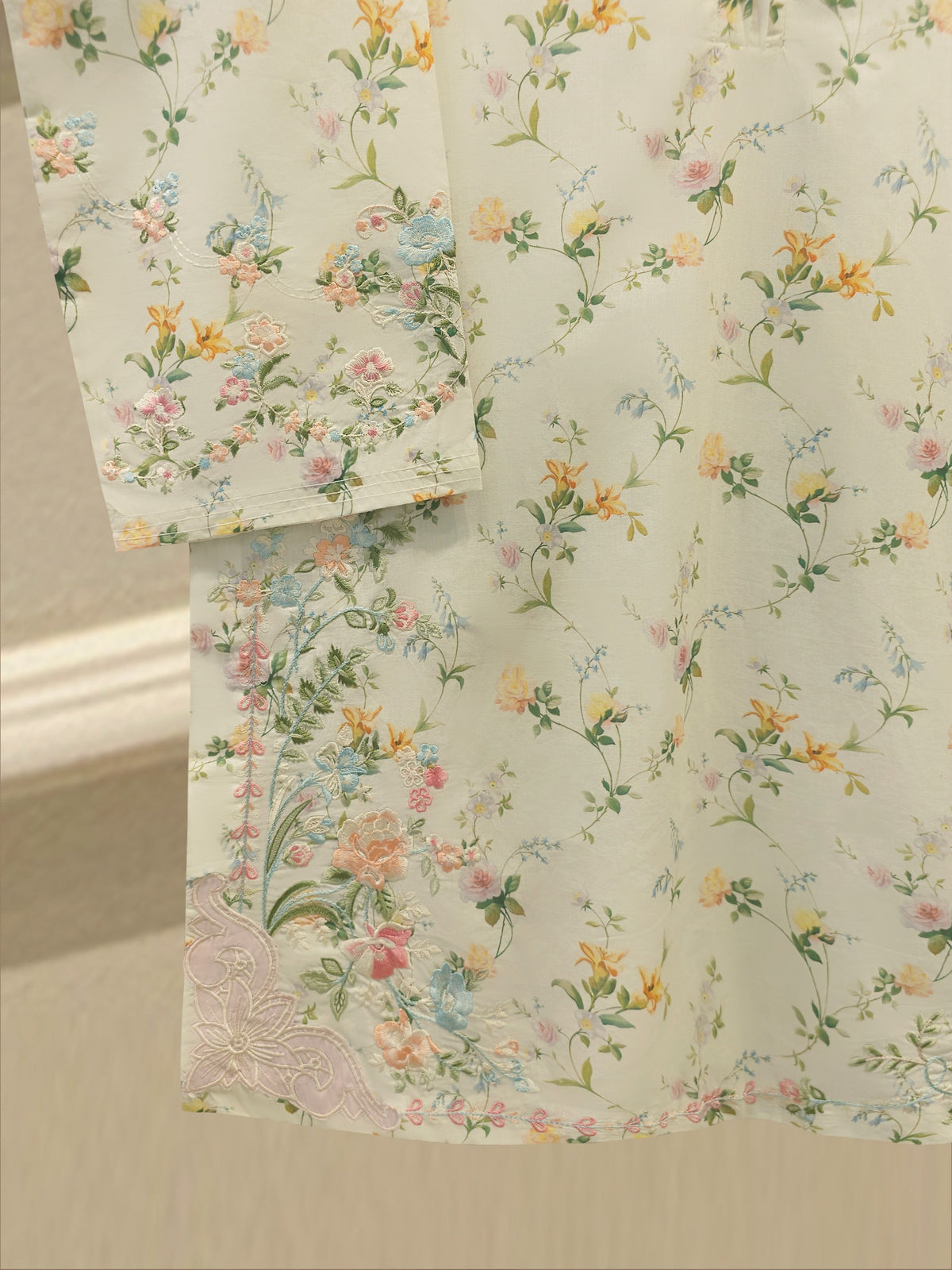 2-Piece Digital Printed Cambric Embroidered  Suit S114717