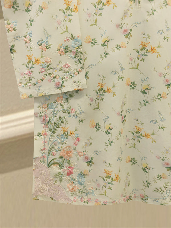 2-Piece Digital Printed Cambric Embroidered  Suit S114717