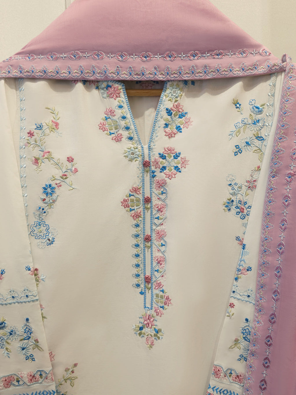 2 Piece - Embroidered Cambric  Suit S114731