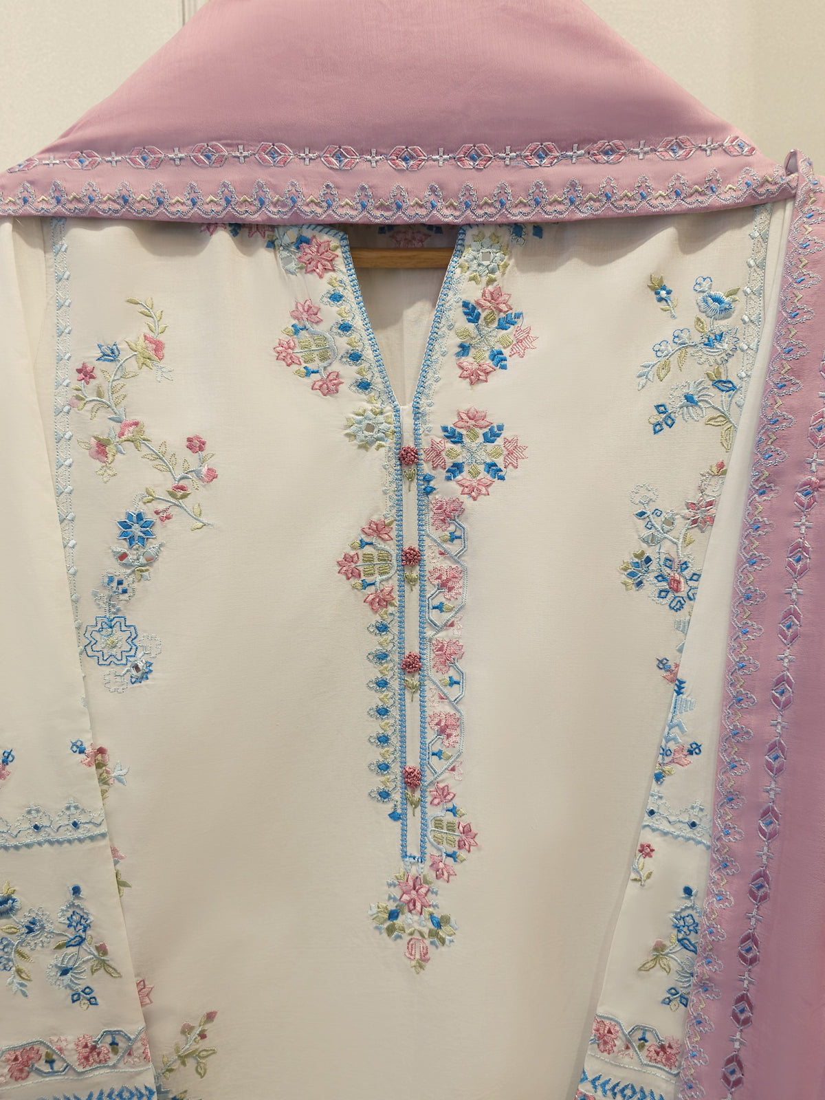 2 Piece - Embroidered Cambric  Suit S114731