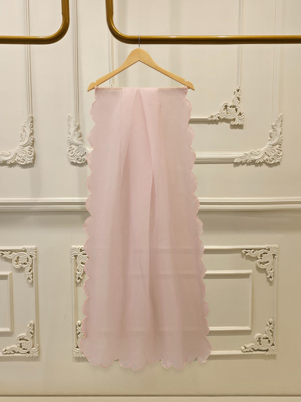 3 Piece - Pure Organza Embroidered Suit S114708