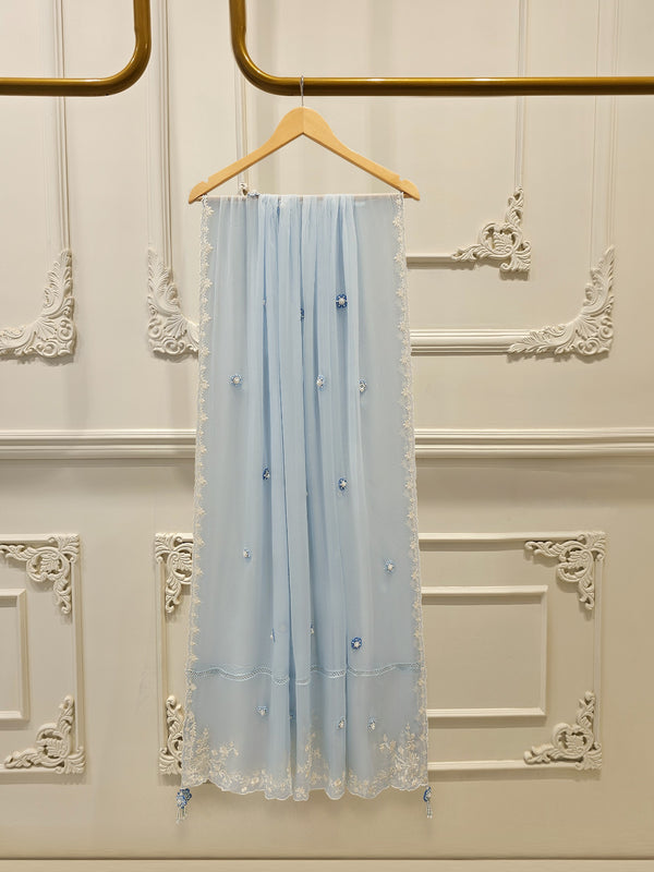(Unstitched) 3 Piece - Pure Embroidered Cotton Net Suit S114767