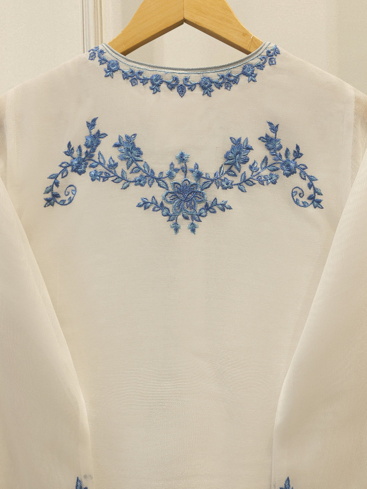(Unstitched) 3 Piece - Pure Embroidered Cotton Net Suit S114767