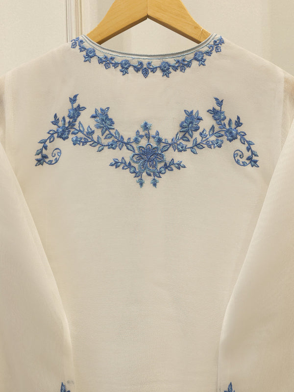 (Unstitched) 3 Piece - Pure Embroidered Cotton Net Suit S114767