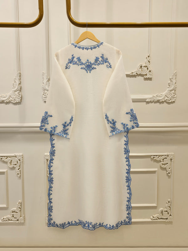 (Unstitched) 3 Piece - Pure Embroidered Cotton Net Suit S114767