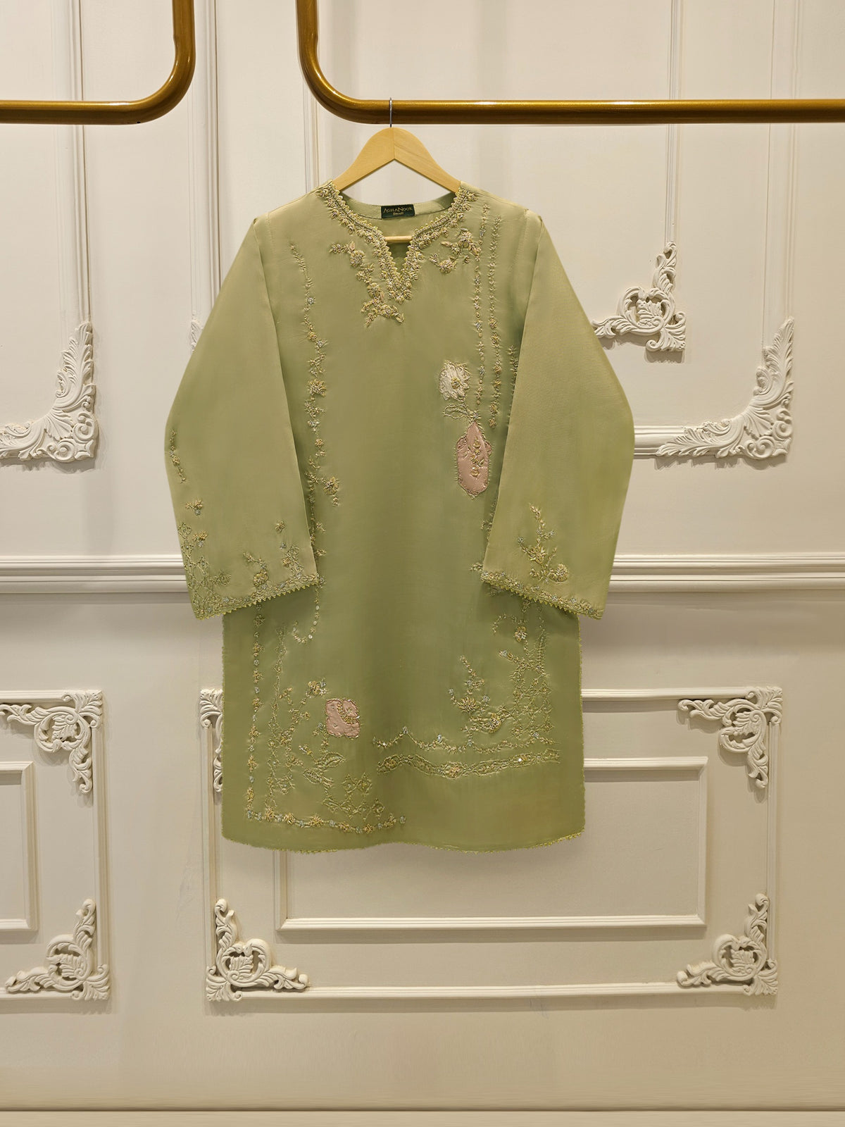 2 Piece- Pure Sheesha Silk Embroidered Suit S114813 Main image