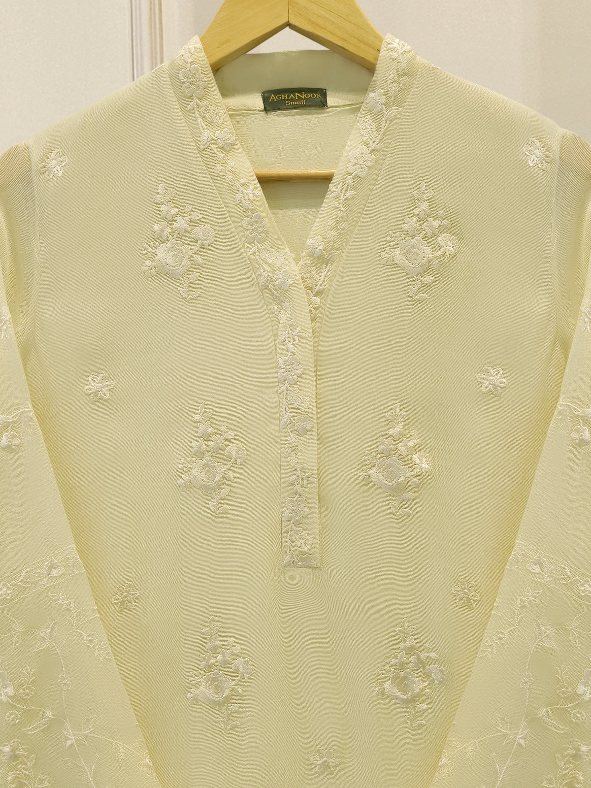2 Piece - Pure Embroidered Cotton Net Suit S114821