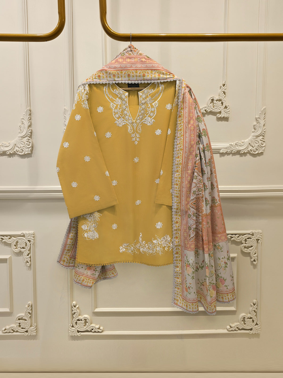 3 Piece - Embroidered Cambric Suit S114817 Main image