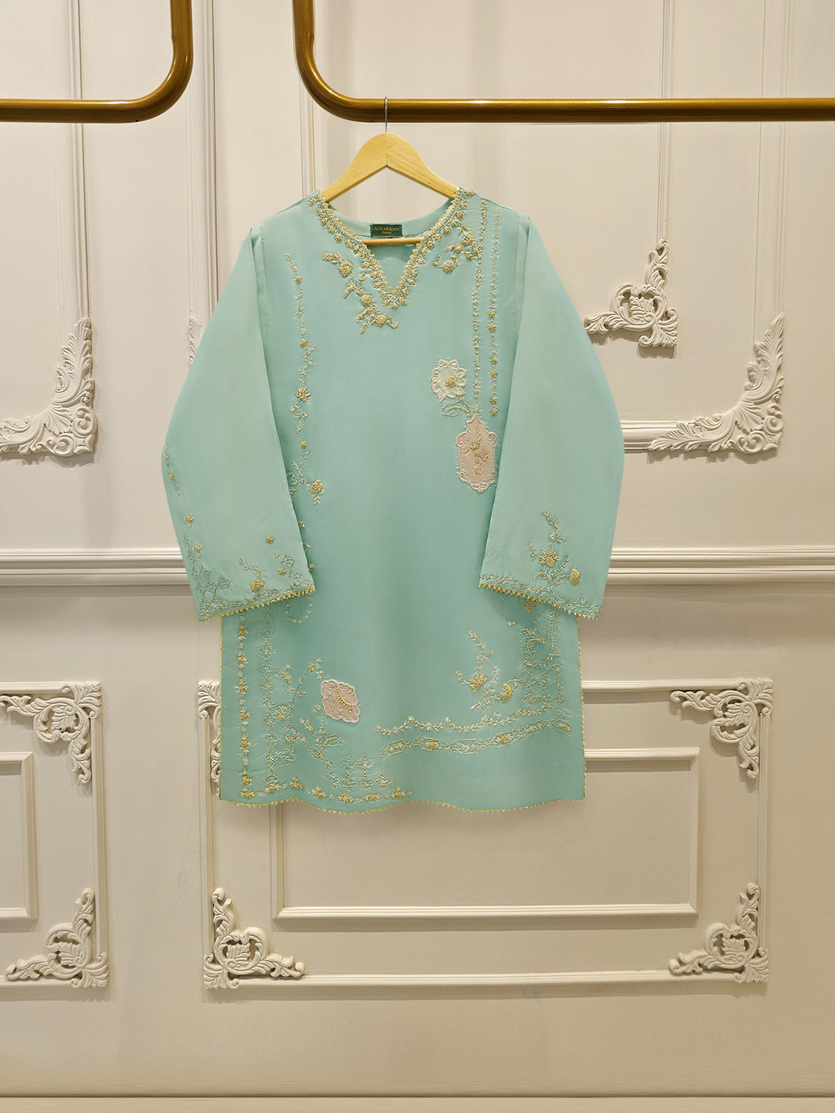 2 Piece- Pure Sheesha Silk Embroidered Suit S114815 Main image