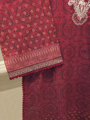 2-Piece Digital Printed & Embroidered  Cambric Suit S114837
