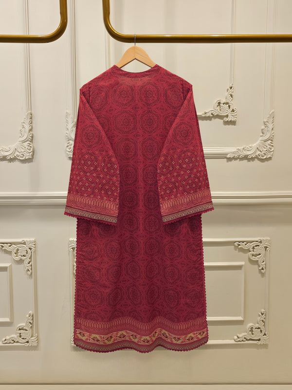 2-Piece Digital Printed & Embroidered  Cambric Suit S114837