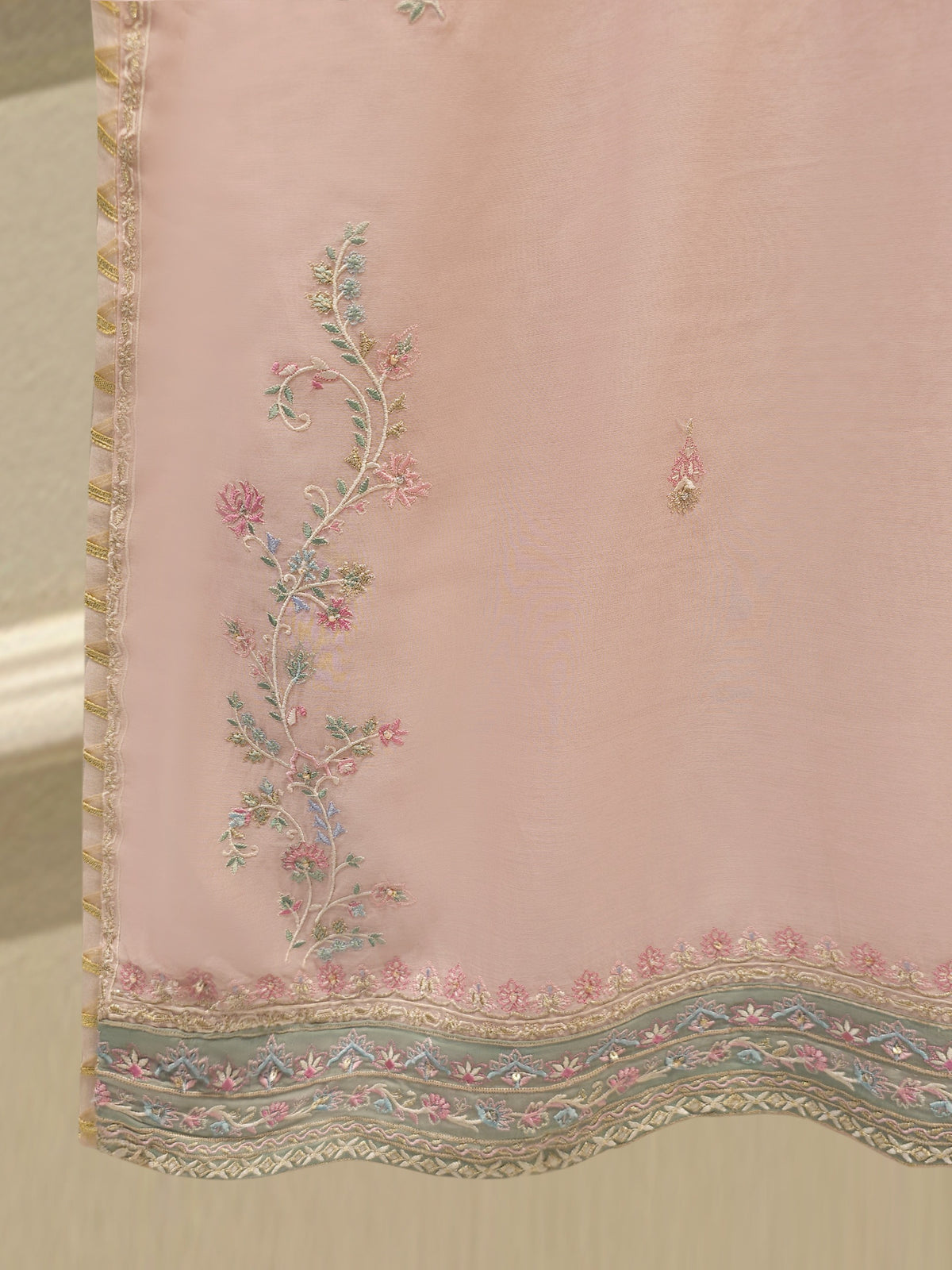 3 Piece - Embroidered Kora  Cotton Suit WS00341