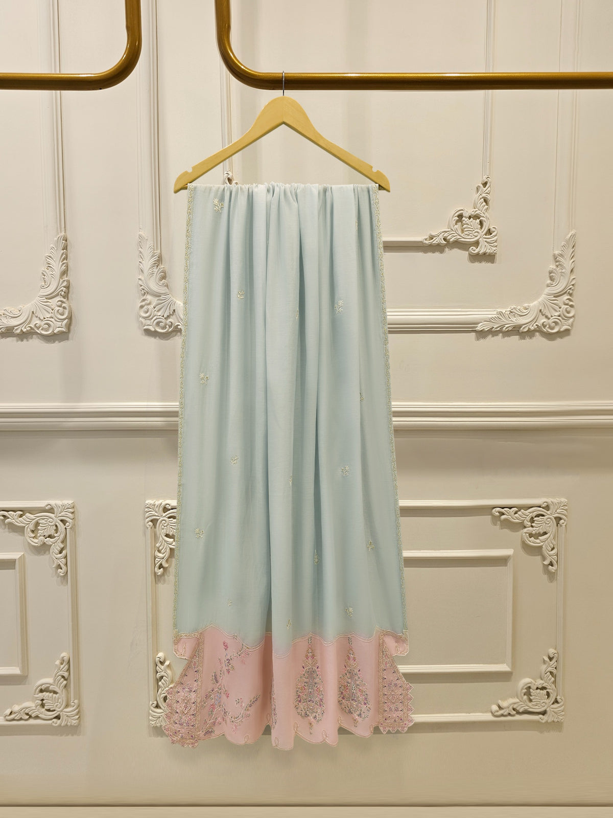 3 Piece - Embroidered Kora  Cotton Suit WS00341