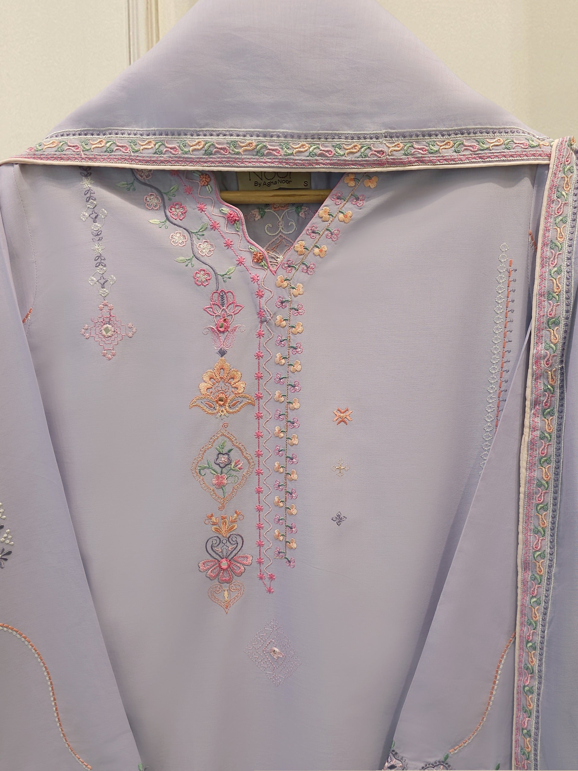 2 Piece - Embroidered Cambric Suit WS00342 Secondary image