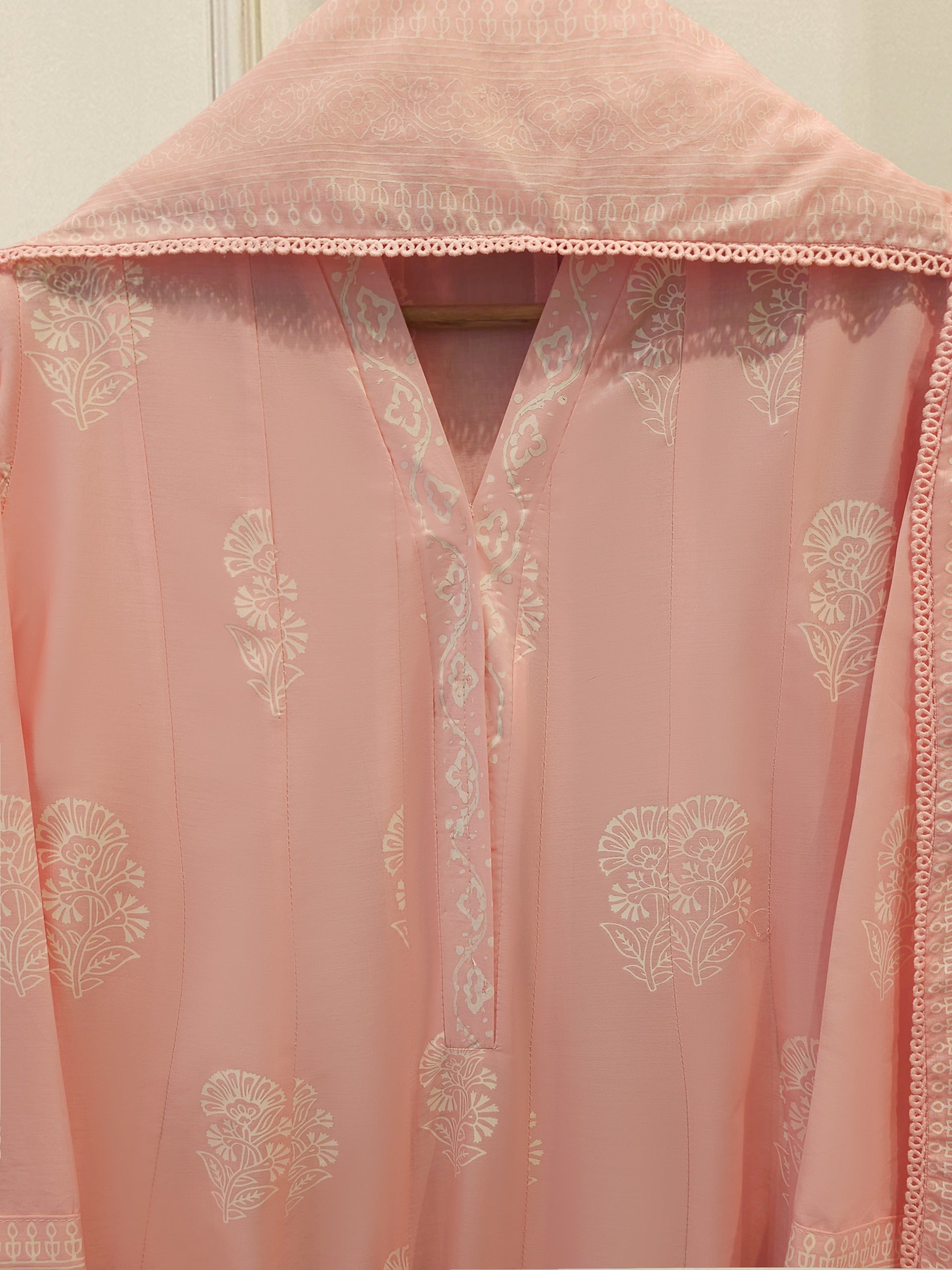 2 Piece - hand block print Cambric Suit S114858 Secondary image