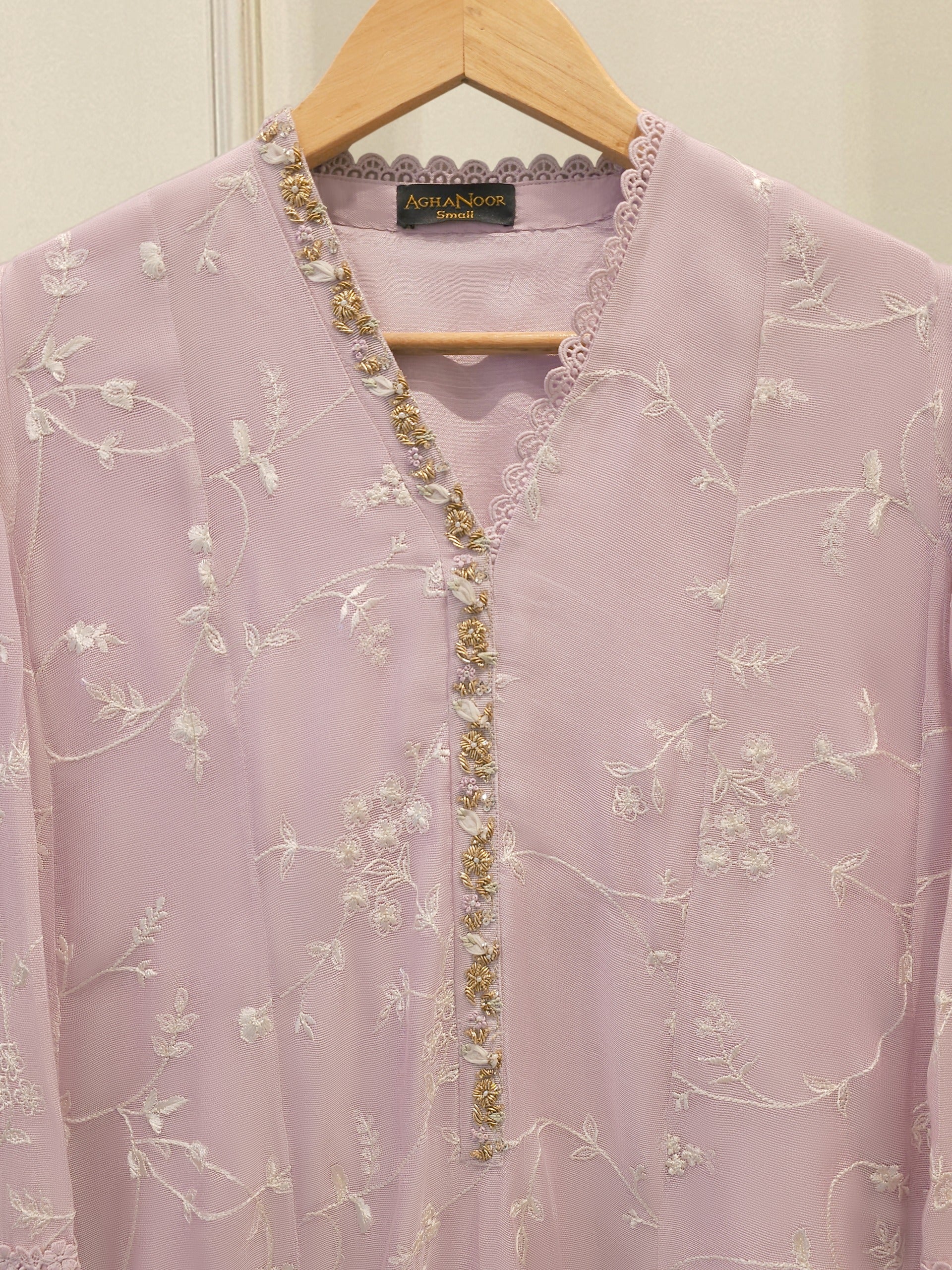 2 Piece - Pure Embroidered Cotton Net Suit S114827 Secondary image