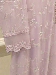 2 Piece - Pure Embroidered Cotton Net Suit S114827