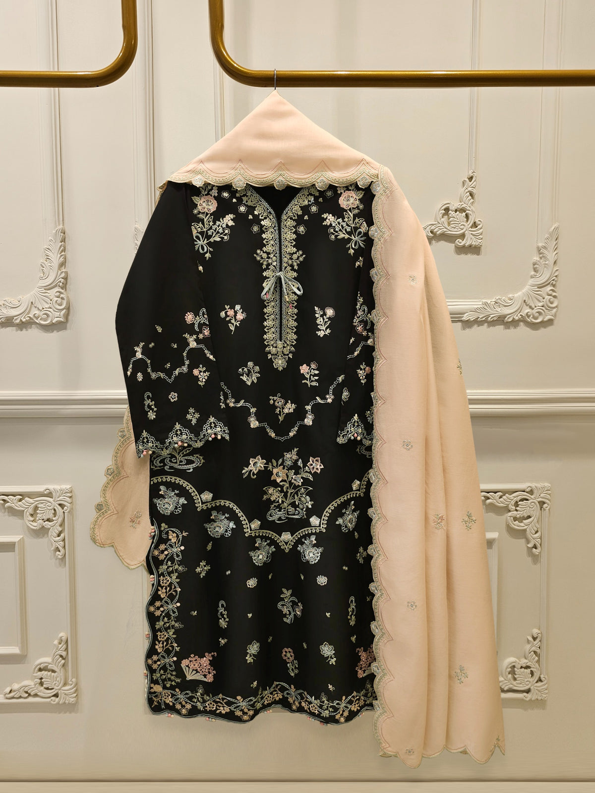 2 Piece - Embroidered Cambric Suit S114869 Main image