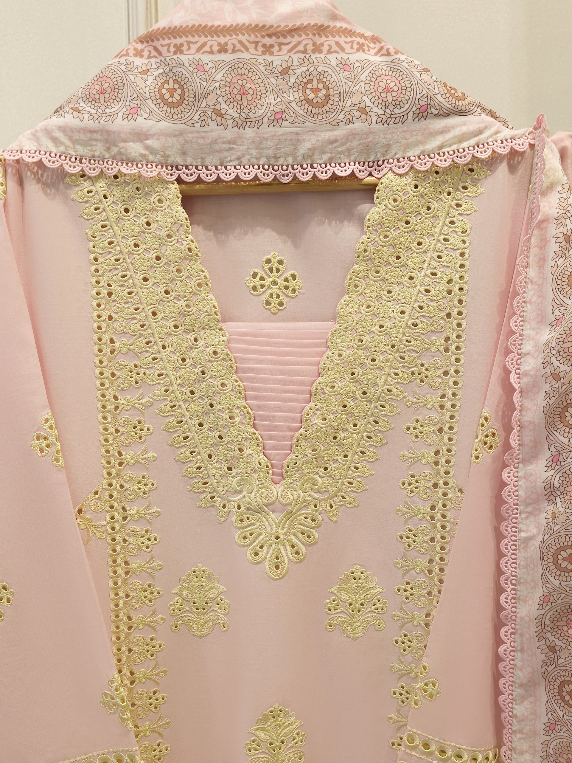 3 Piece - Embroidered Cambric Suit S114884 Secondary image