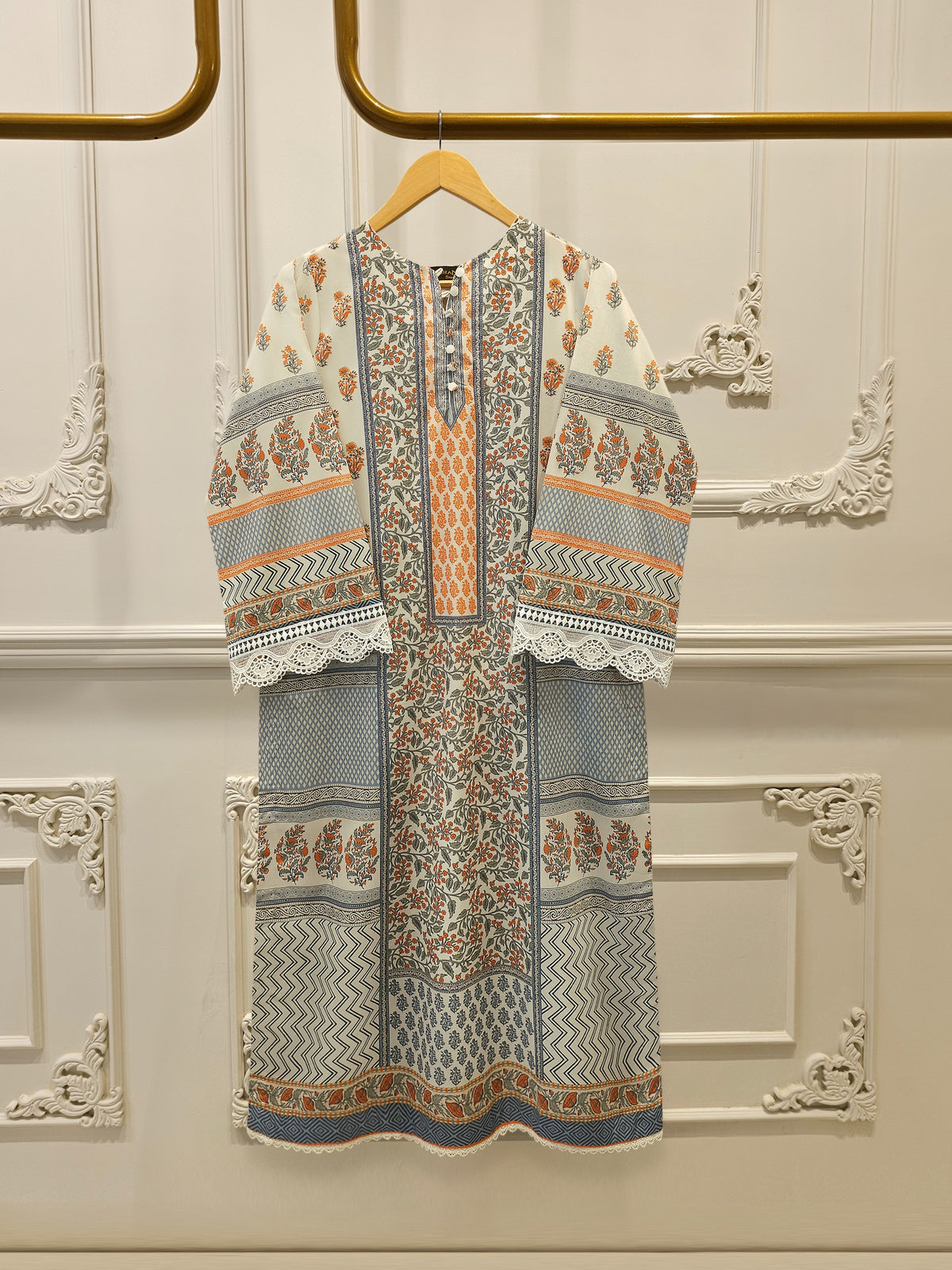 Elegant Digital Printed Cambric Shirt S114889