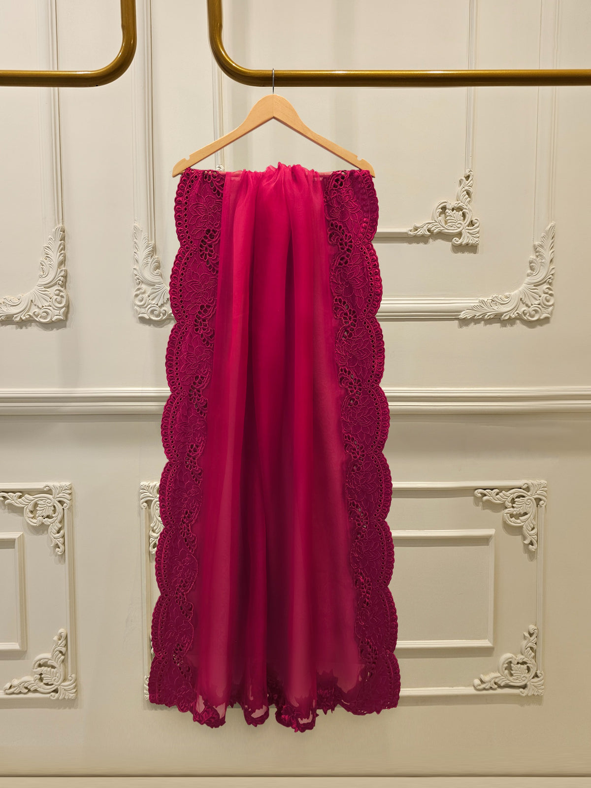 3 Piece - Pure Embroidered Cotton Net Suit S114875