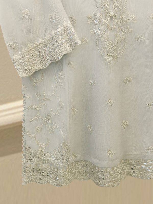 3 Piece - Pure Embroidered Cotton Net Suit S114931
