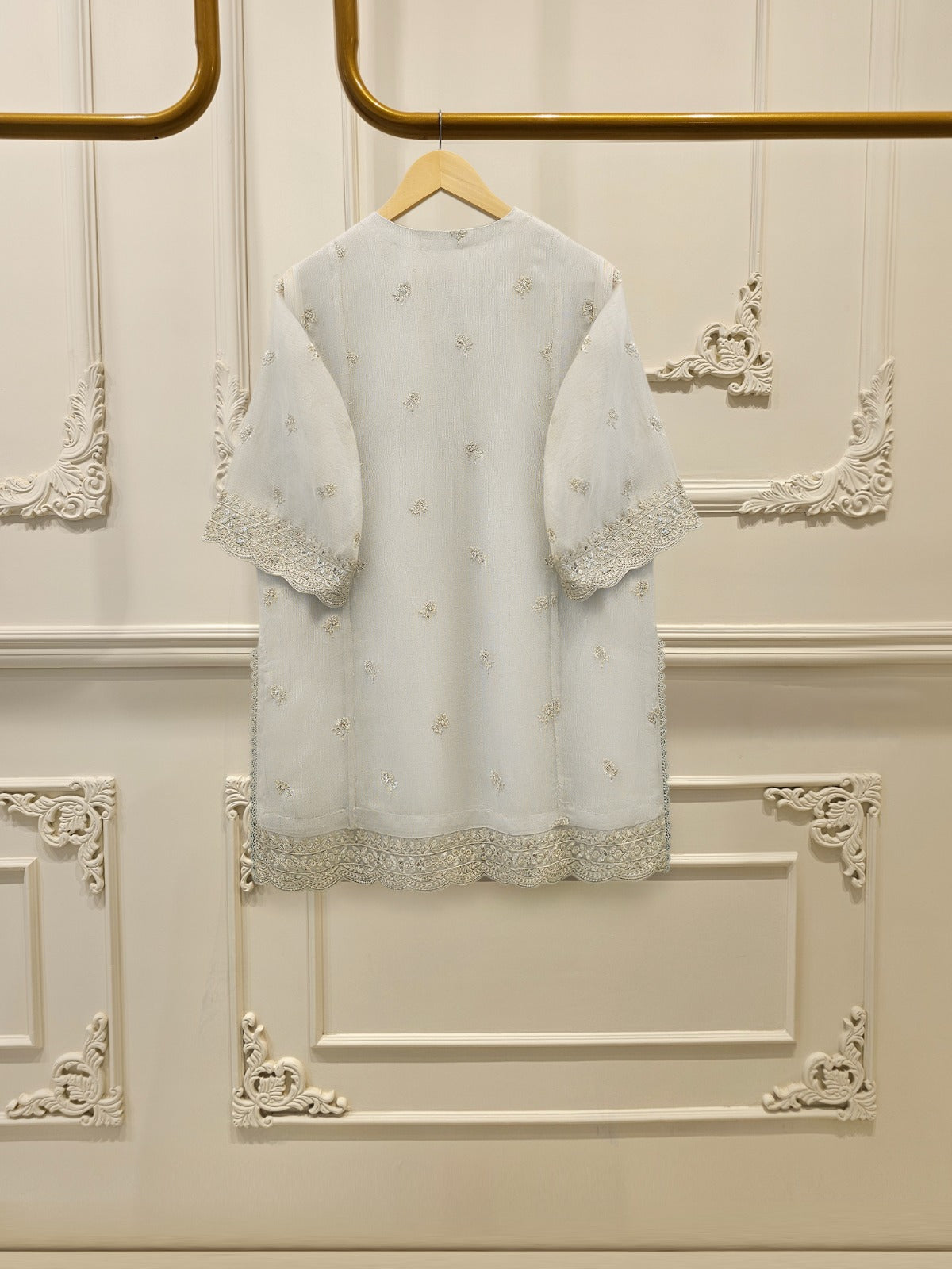 3 Piece - Pure Embroidered Cotton Net Suit S114931