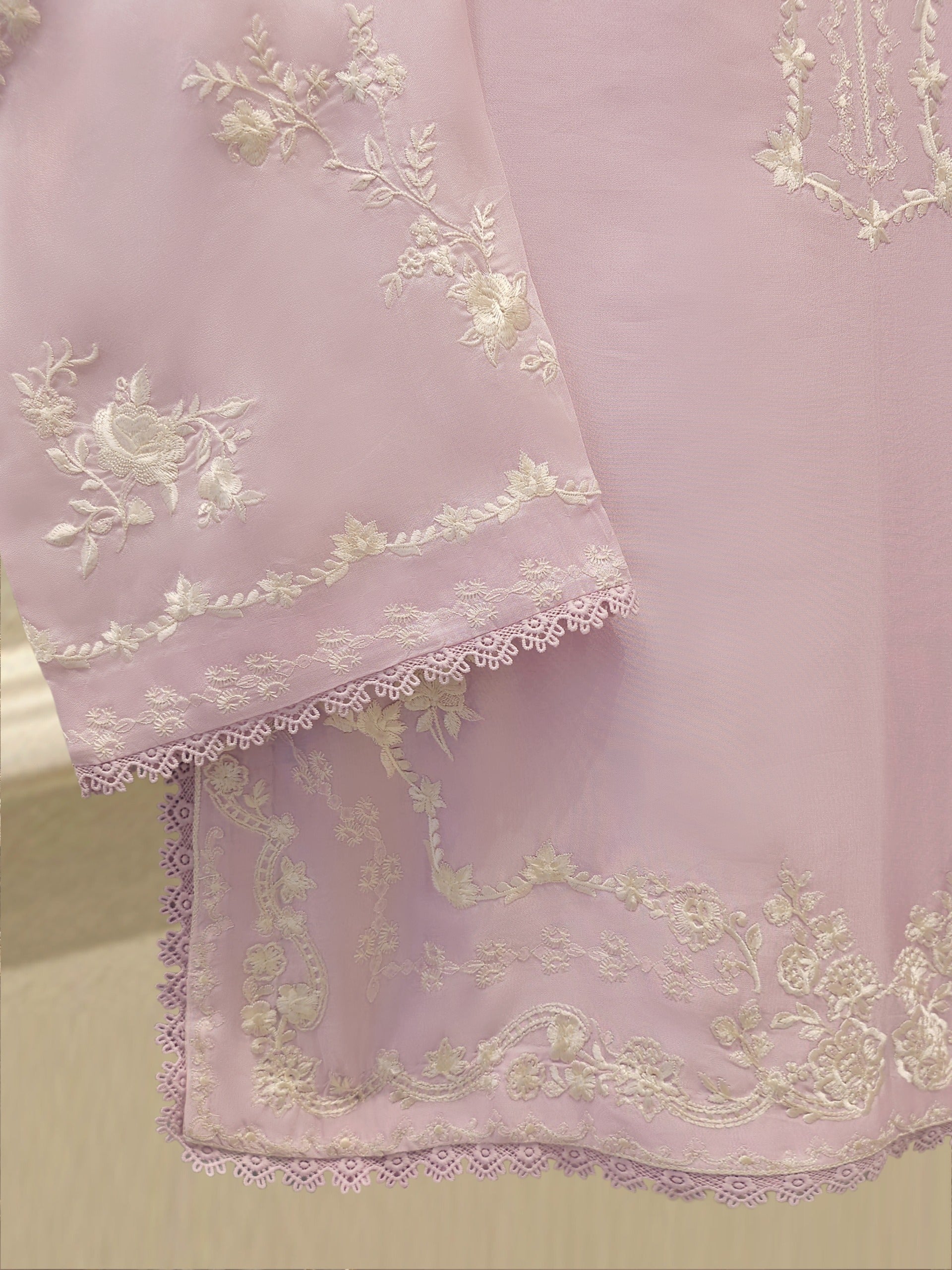 2 Piece- Pure Sheesha Silk Embroidered Suit S114962 Secondary image