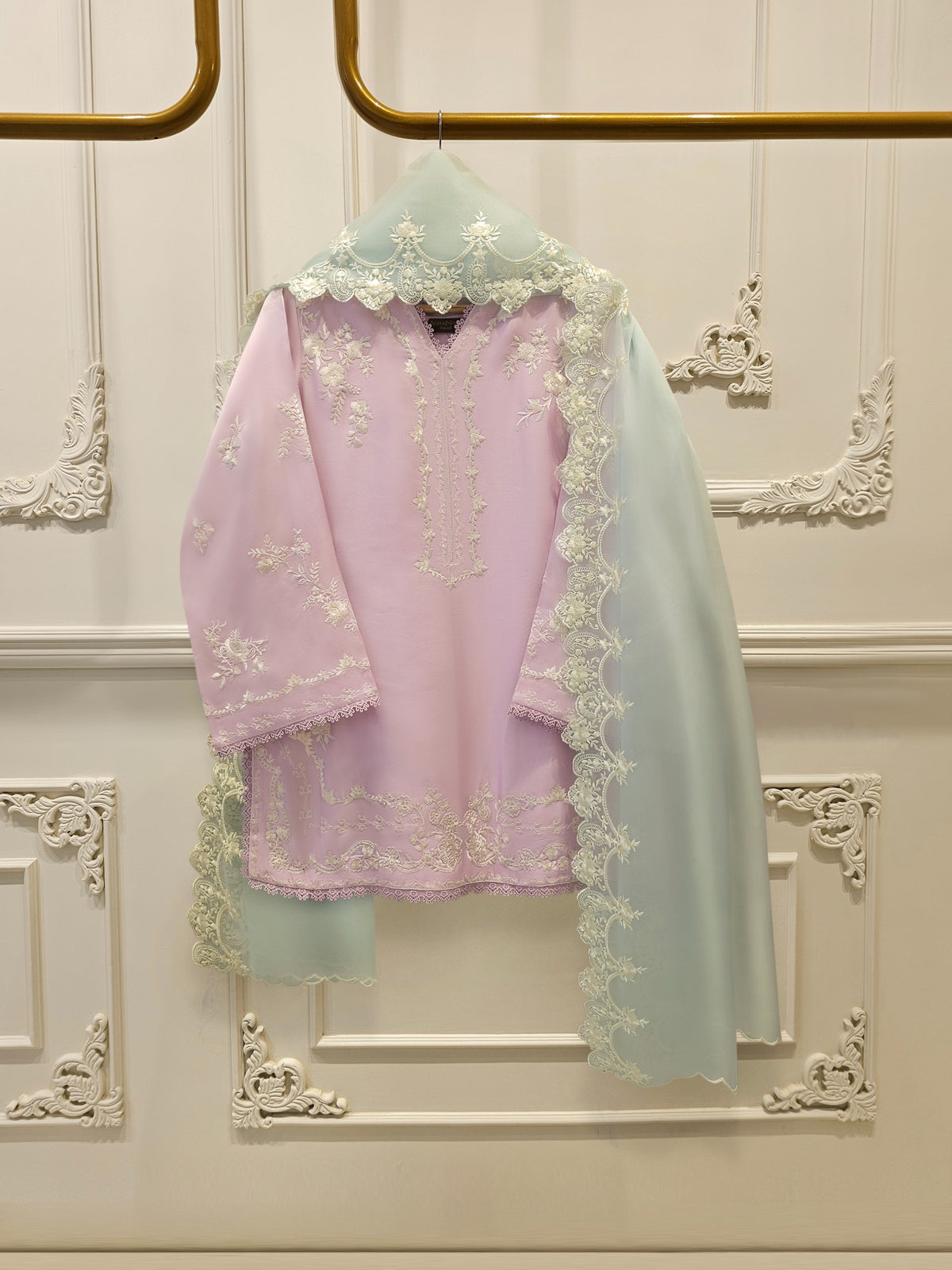 3 Piece- Pure Shisha Silk Embroidered Suit S114933