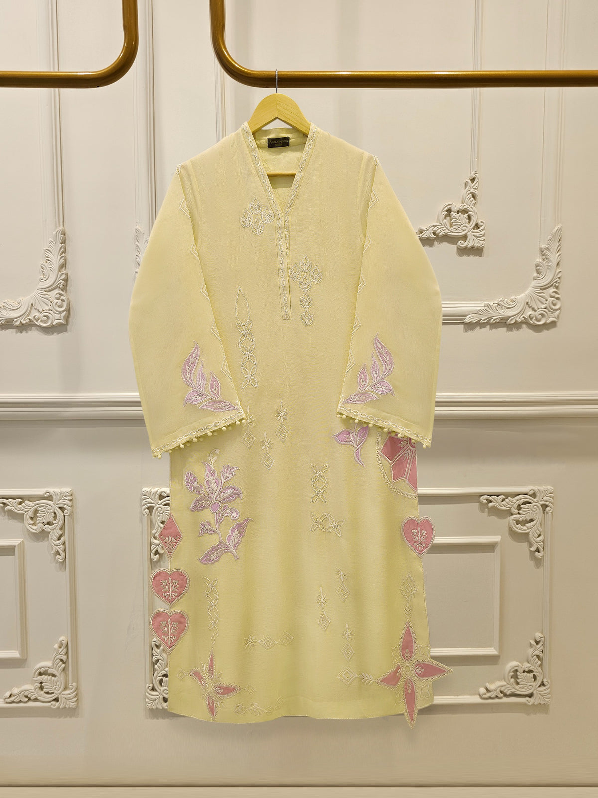 2 Piece - Pure Embroidered Cotton Net Suit S114935 Main image