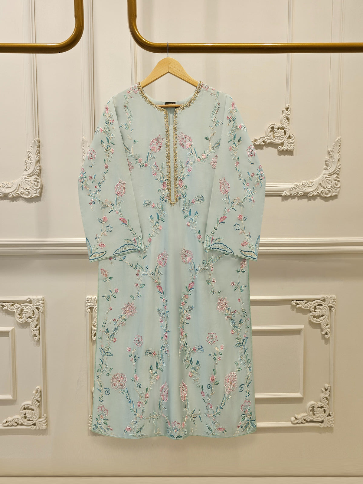 Pure Shisha Silk Embroidered Shirt S114956
