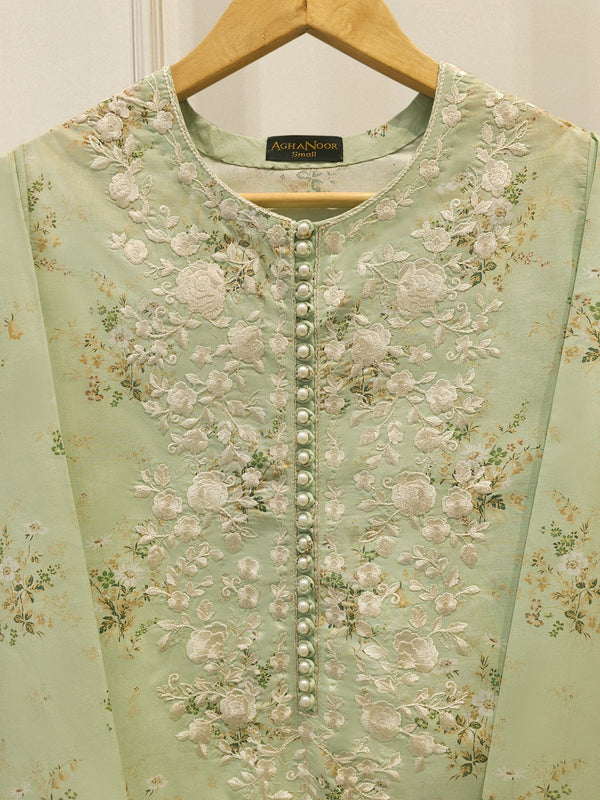 Embroidered Digital Printed Cambric Shirt S113010
