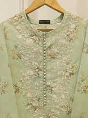 Embroidered Digital Printed Cambric Shirt S113010