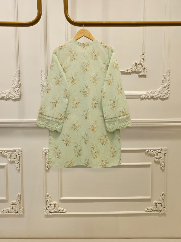 Embroidered Digital Printed Cambric Shirt S113010