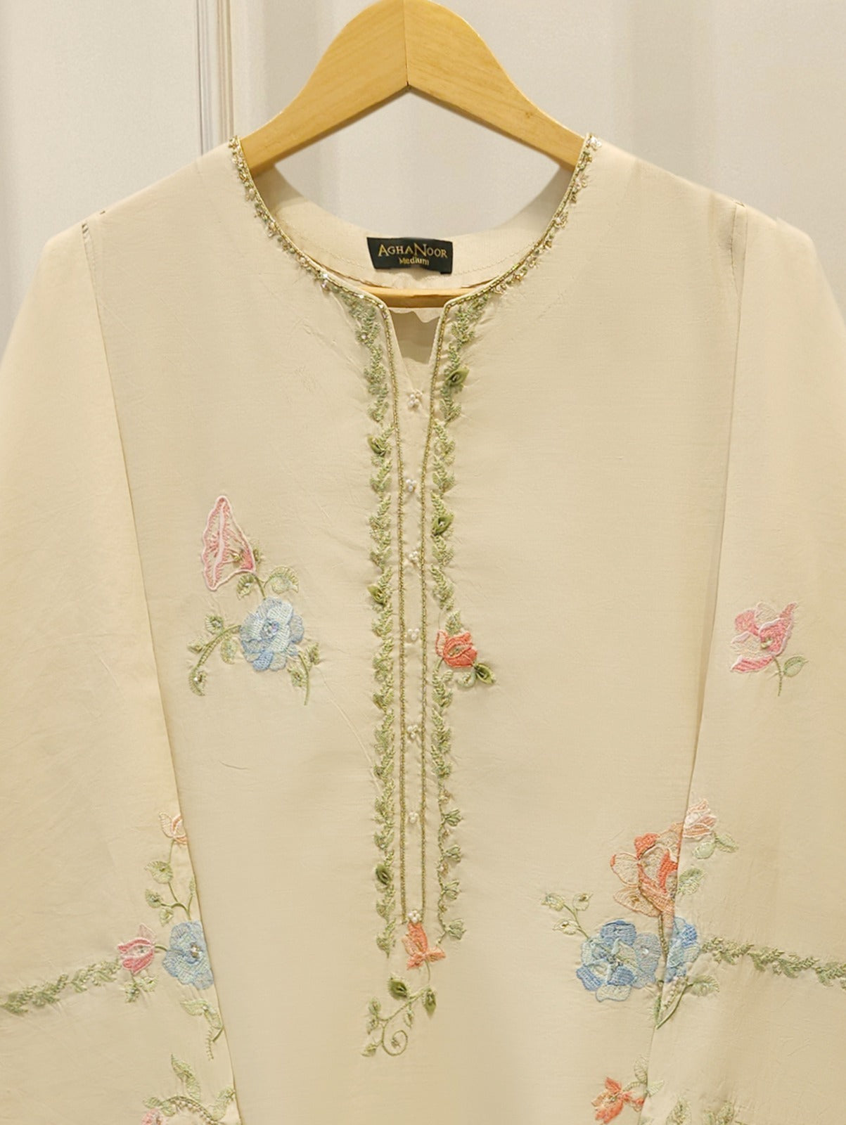 Pure Khadi Silk Embroidered Shirt S114870 Secondary image