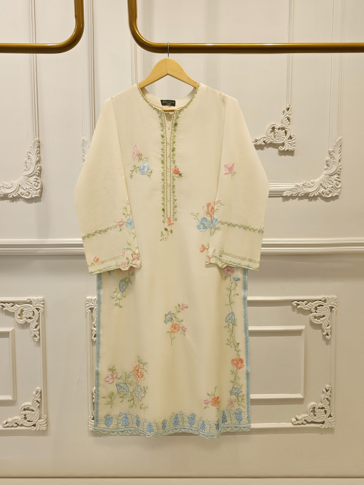 Pure Khadi Silk Embroidered Shirt S114870