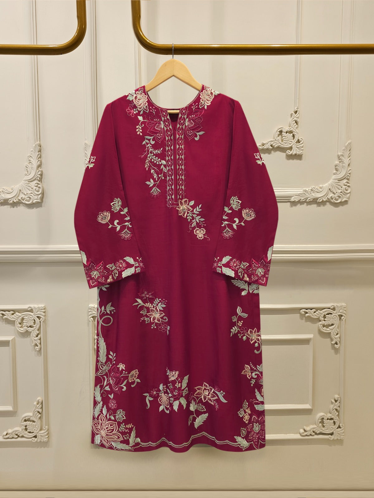 Pure Khaddi Silk Embroidered  Shirt S113205 Main image